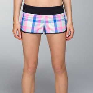 Lululemon Run Speed Short Pop Plaid Reflective Multi Size 8